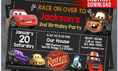Disney Cars Birthday Invitation Templates Free