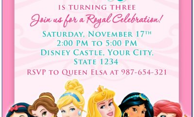 Disney Princess Birthday Invitation Template