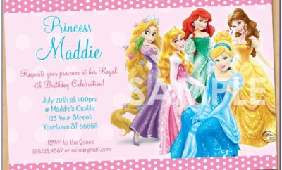 Disney Princess Invitation Card Template