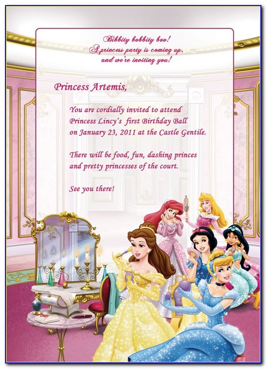 Disney Princess Invitation Templates Free