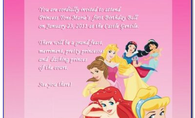 Disney Princess Party Invitation Template