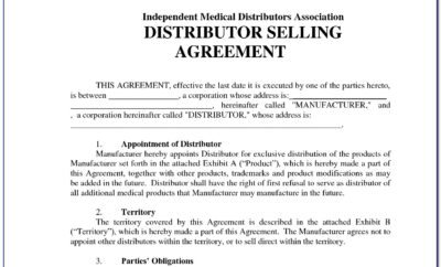 Distributorship Agreement Template Free