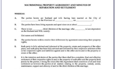 Divorce Financial Agreement Form
