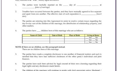 Divorce Financial Settlement Template