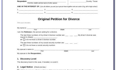 Divorce Papers Template Uk