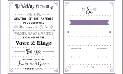 Diy Printable Wedding Program Templates