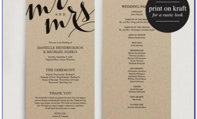 Diy Wedding Program Template Booklet
