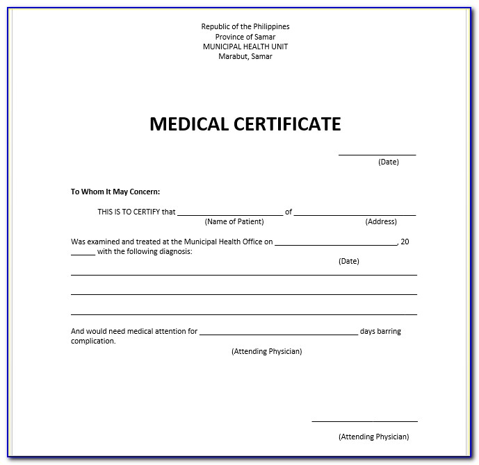 Doctors Note Format Free