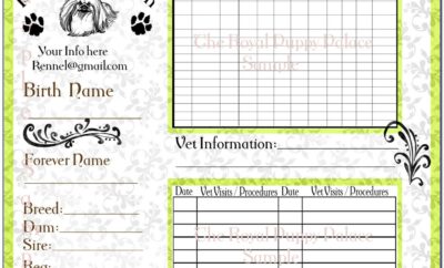 Dog Shot Record Forms
