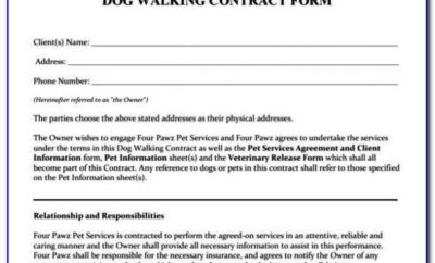 Dog Walking Agreement Form