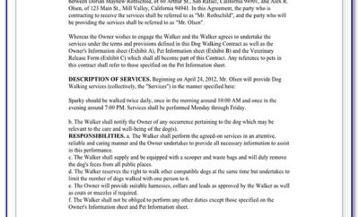 Dog Walking Contract Forms