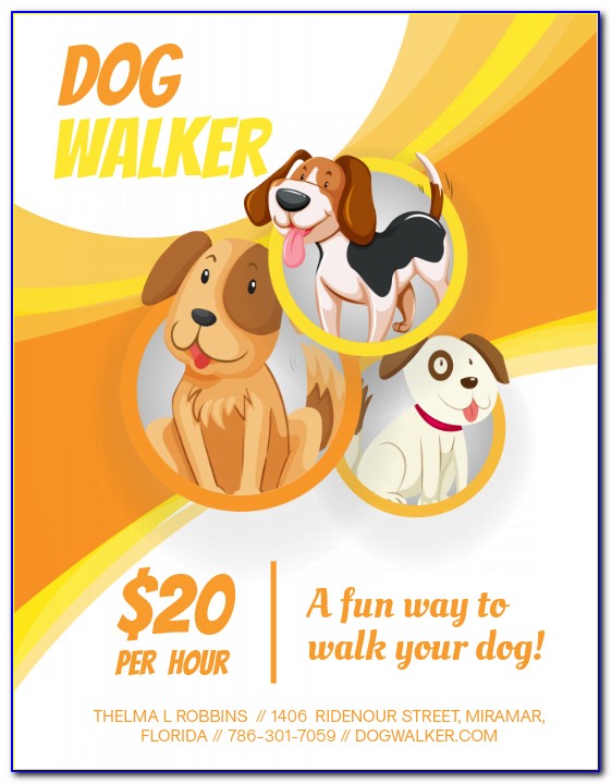 Dog Walking Flyer Template Download
