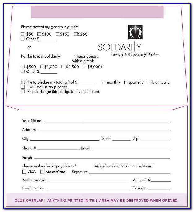 Donation Envelope Template Word