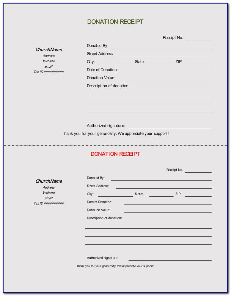 Donation Receipt Form Pdf