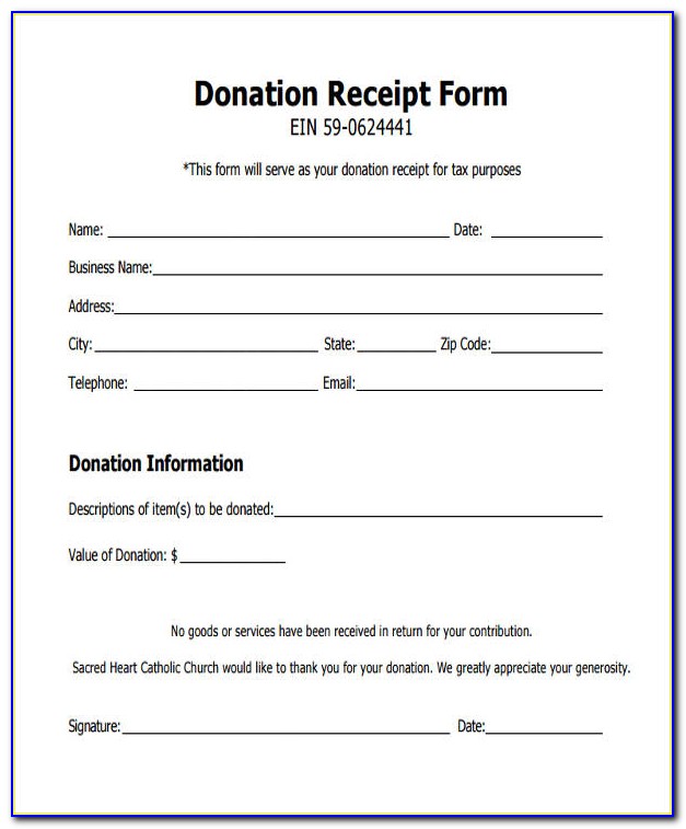 Donation Receipt Sample Template