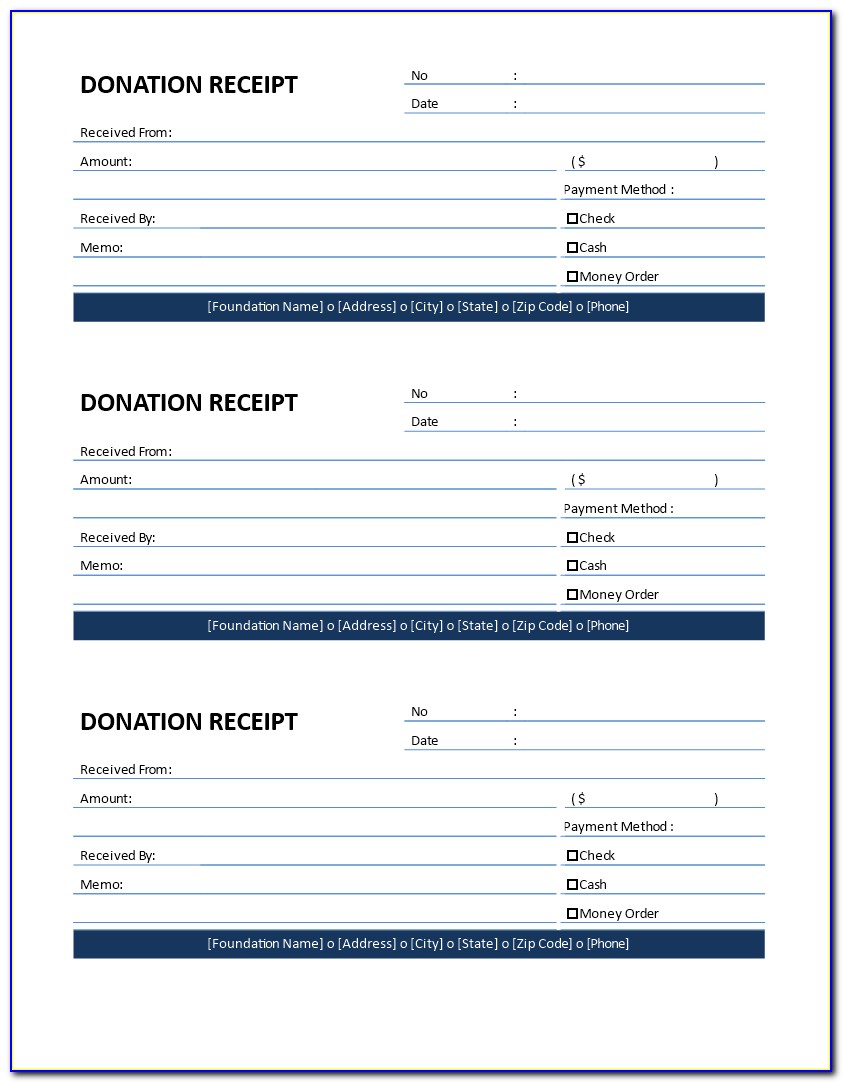 Donation Receipt Template Pdf