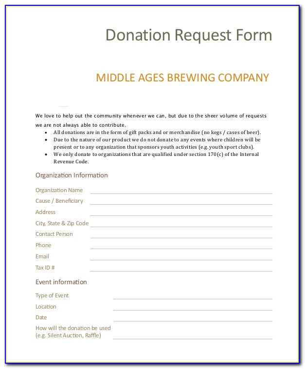 Donation Request Form Examples
