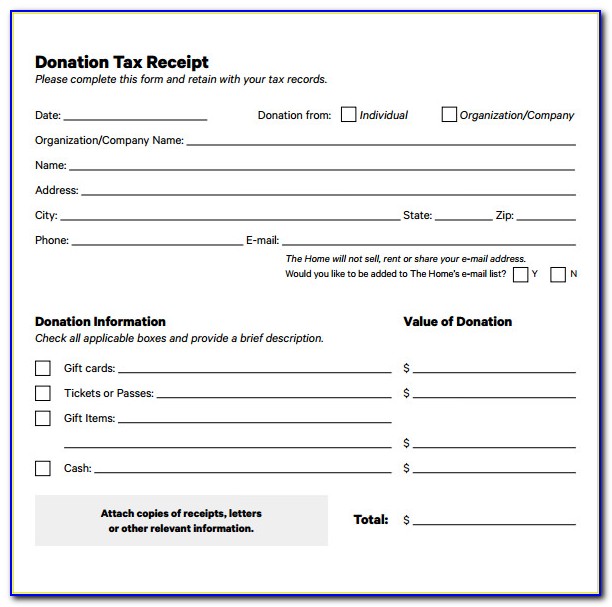 Donation Tax Invoice Template