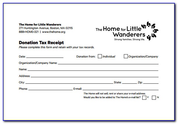 Donation Tax Receipt Template