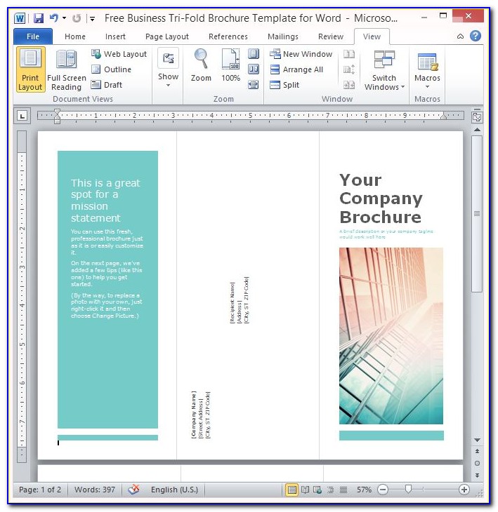how to make a leaflet in word 2010