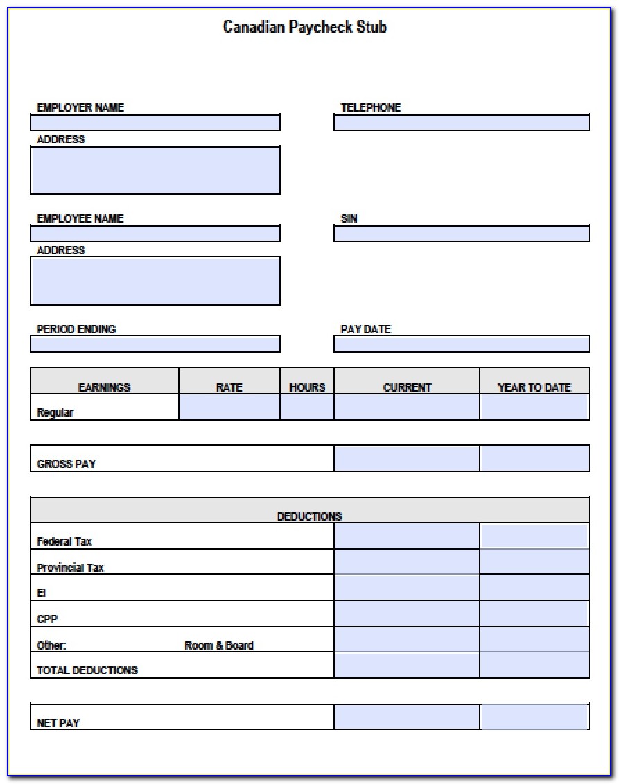 Download Pay Stub Template Canada