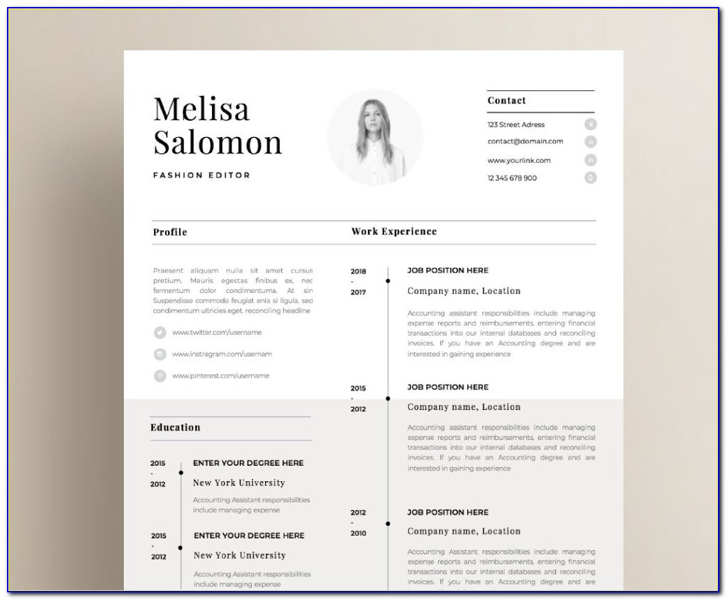 Download Resume Template For Microsoft Word