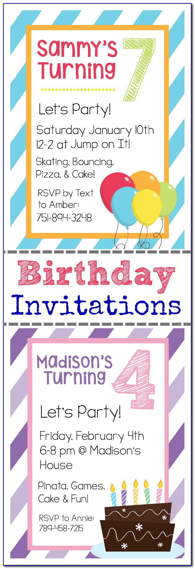 Downloadable Editable Birthday Invitations Templates Free