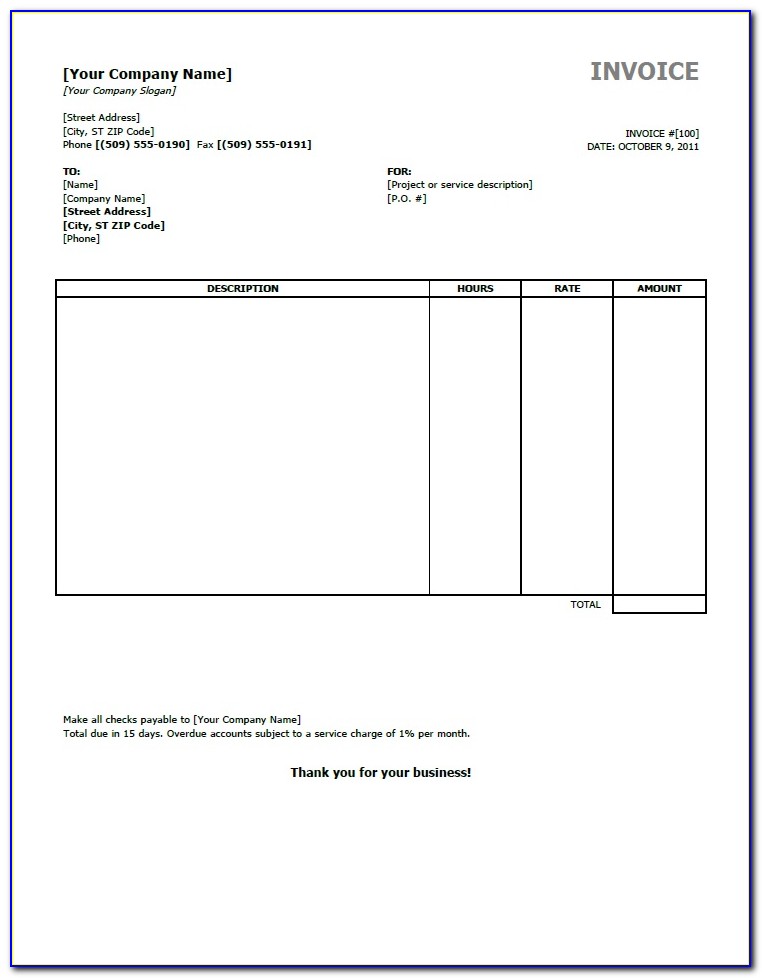 Downloadable Invoice Template For Mac