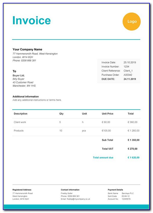Downloadable Invoice Templates Microsoft Word