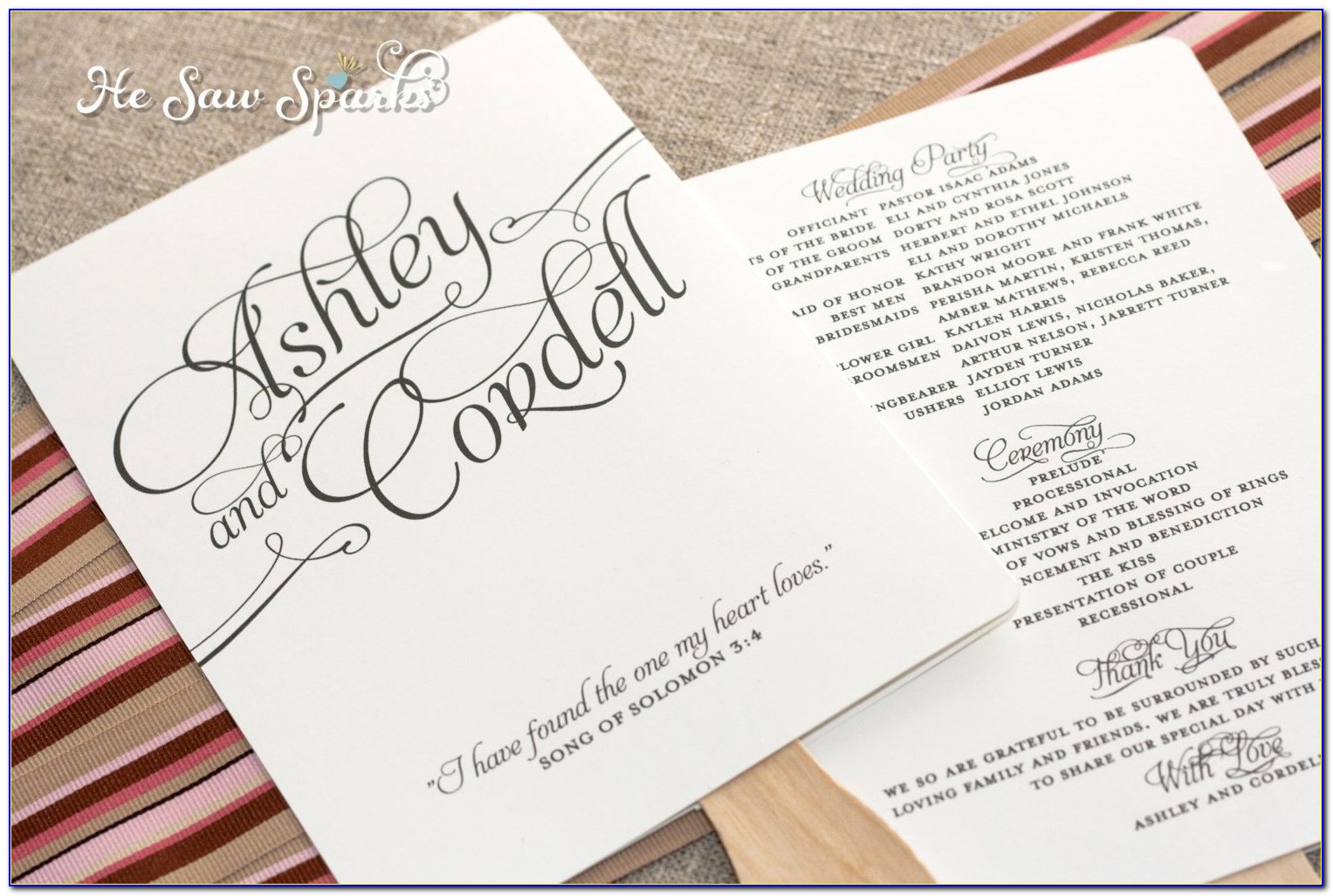 Downloadable Wedding Program Template That Can Be Printed