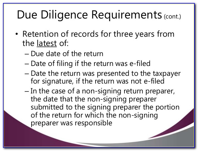 Due Diligence Document Checklist
