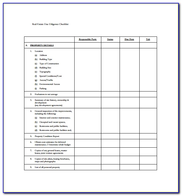 Due Diligence Report Example Pdf