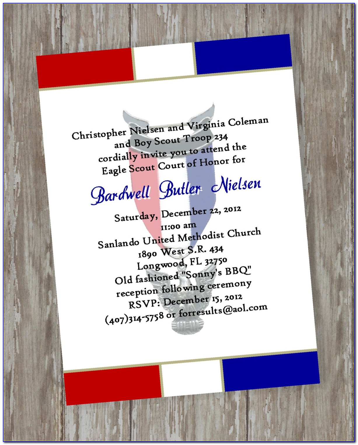 Eagle Scout Court Of Honor Invitation Template Free
