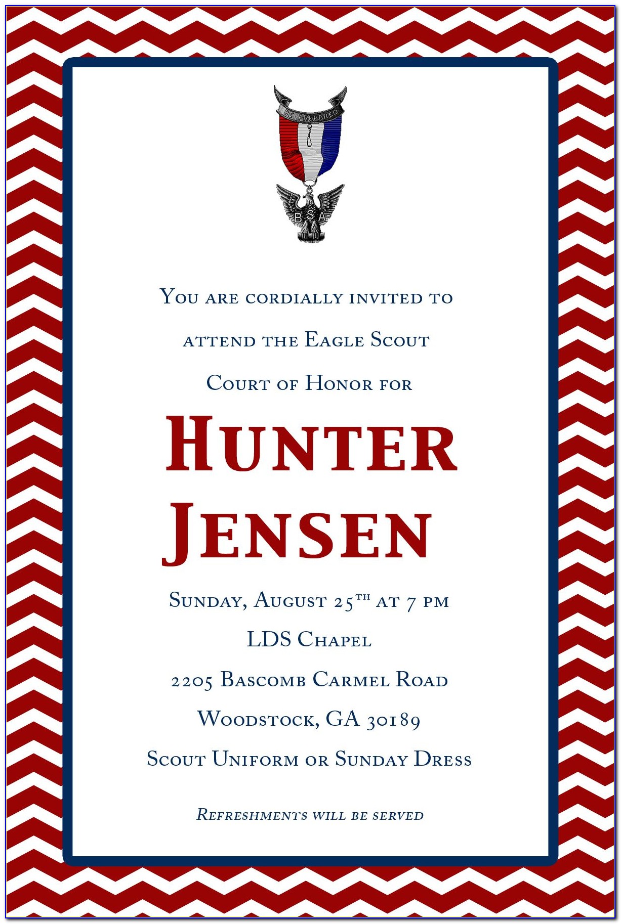 Eagle Scout Court Of Honor Invitation Wording