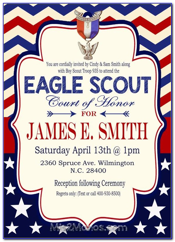 Eagle Scout Court Of Honor Invitations Sample