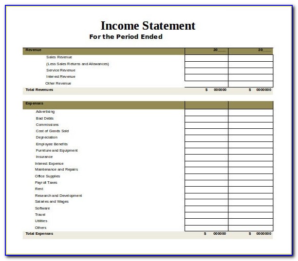 Earning Statement Template Word