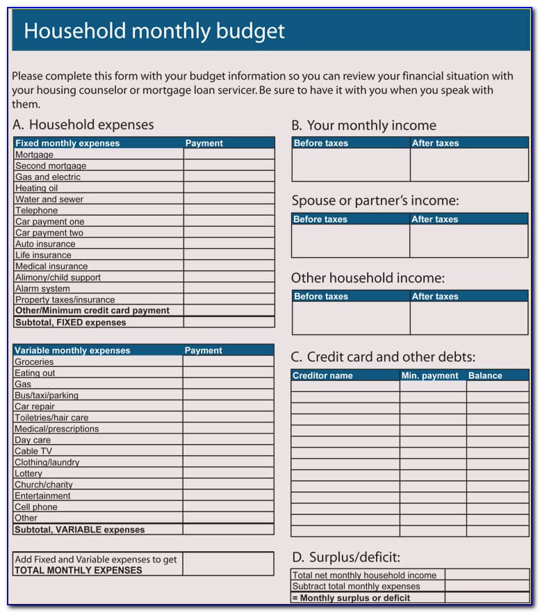 Easy To Use Family Budget Template