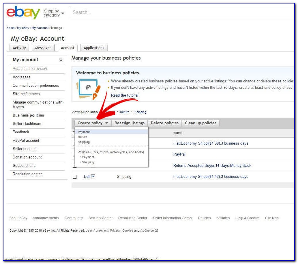 Ebay Seller Policy Template
