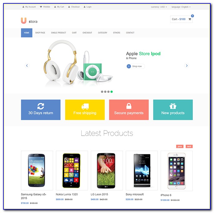Ecommerce Bootstrap 4 Template Free
