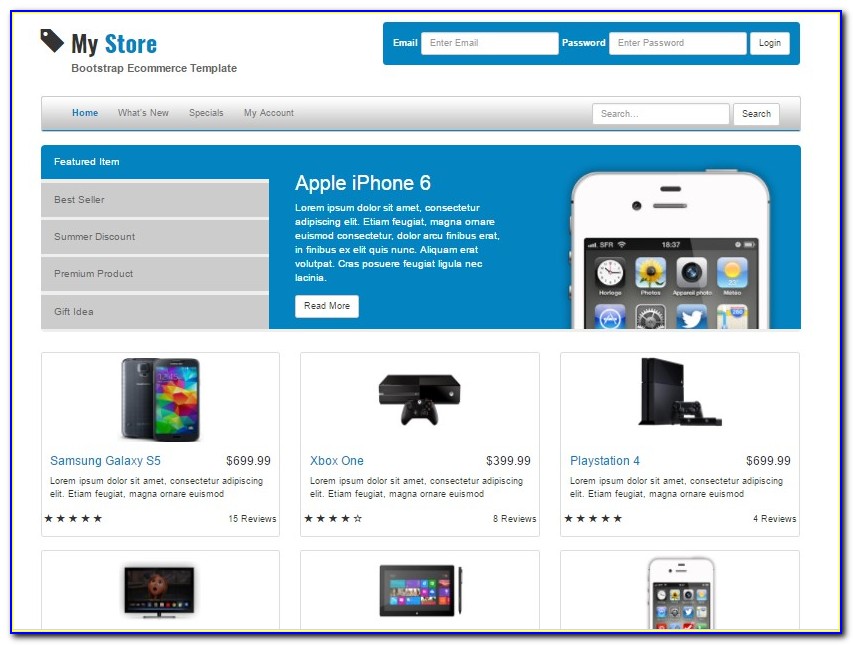 Ecommerce Bootstrap Responsive Templates Free Download