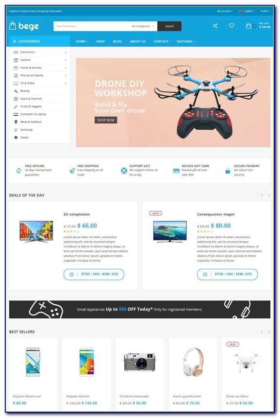 Ecommerce Bootstrap Templates Free