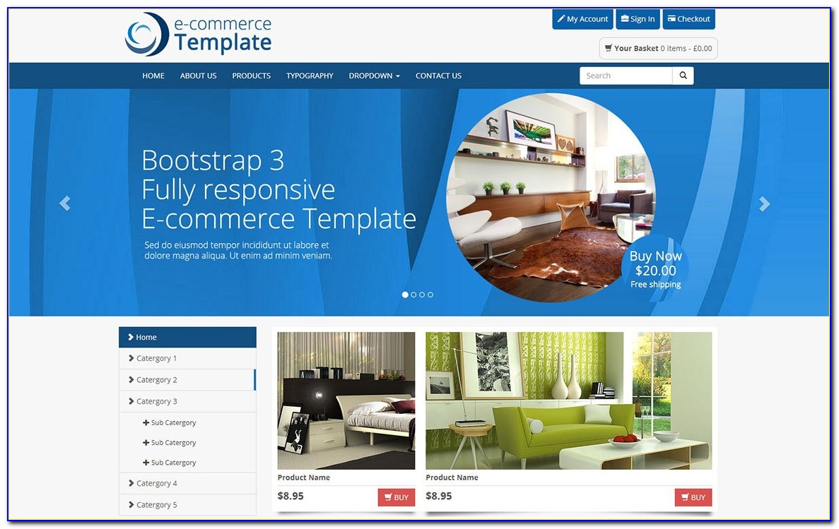 Ecommerce Responsive Template Free Download