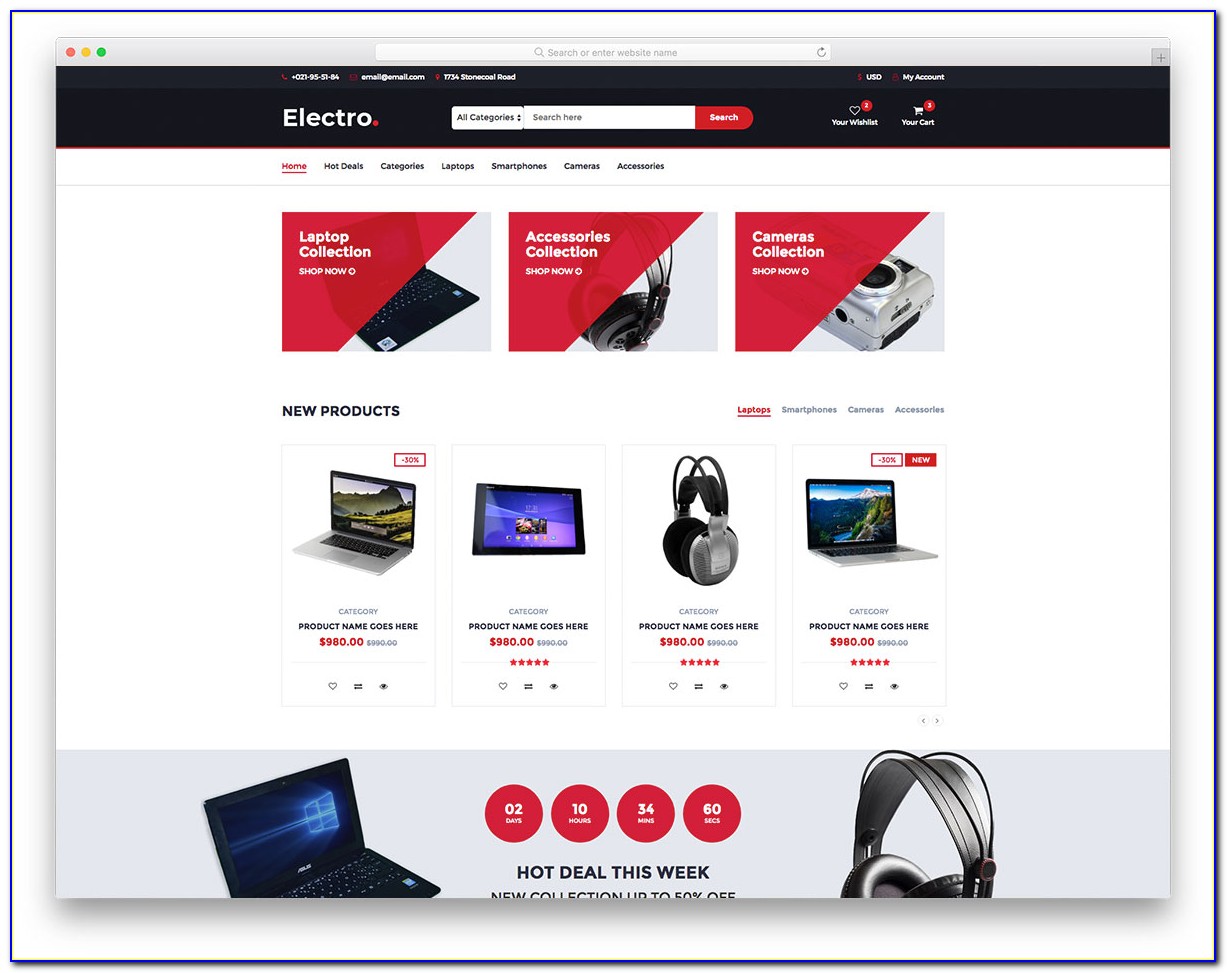 Ecommerce Responsive Websites Templates Free Download
