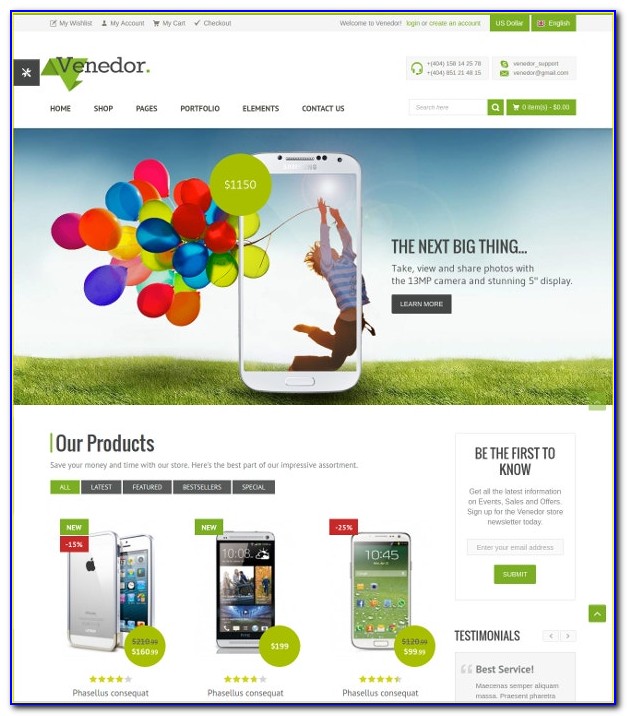 Ecommerce Website Template Bootstrap Free