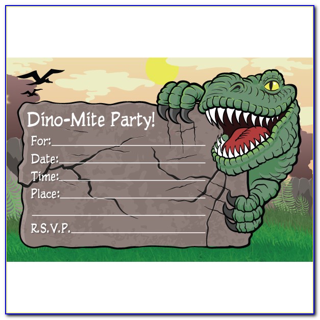 Editable Dinosaur Birthday Invitations Templates Free