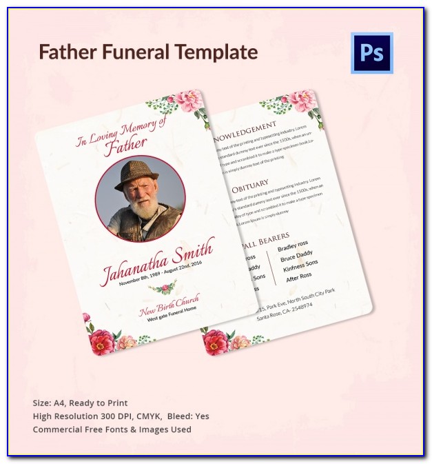 Editable Funeral Program Template Word