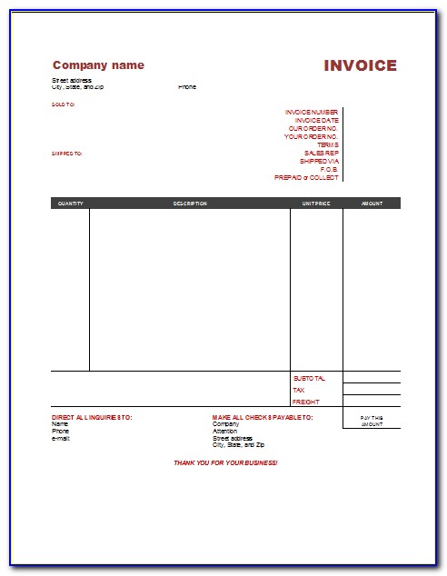 Editable Invoice Template Uk