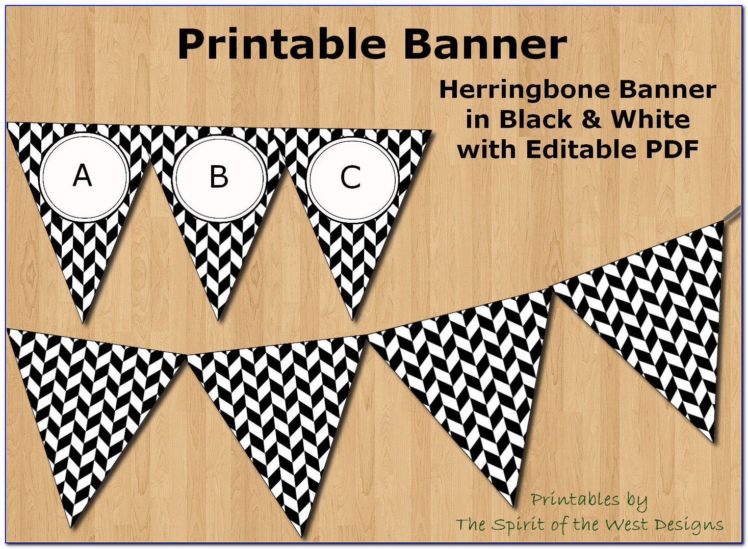 Editable Pennant Banner Template
