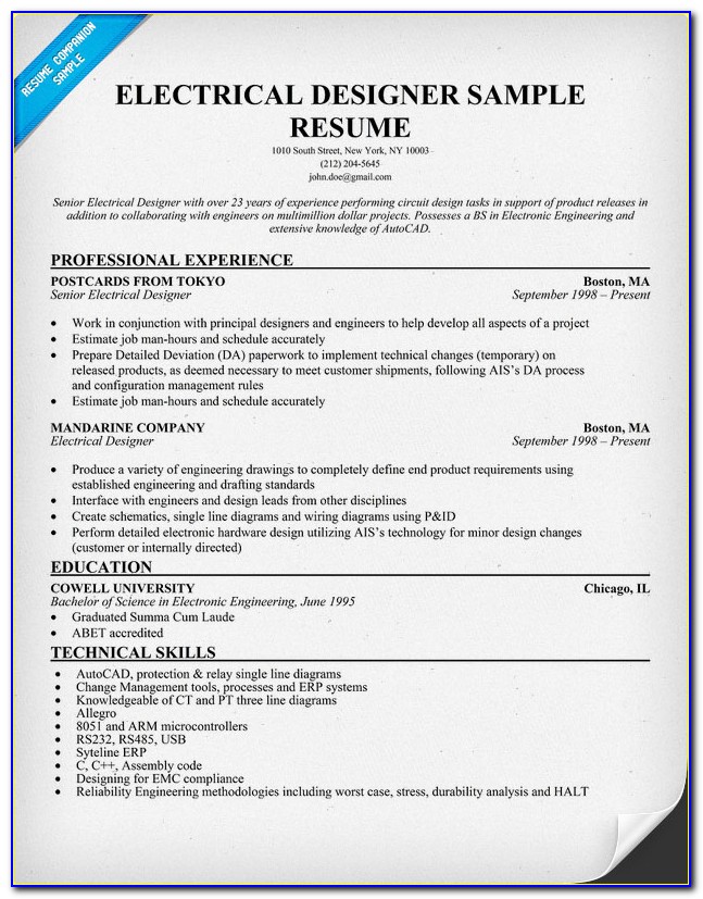 Electrical Engineering Cv Template Doc