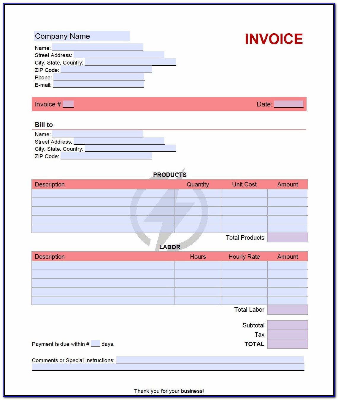 Electrical Invoice Template Software